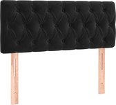 vidaXL Tête de lit - Têtes de lit - Tête de lit - Tête de lit en bois - Tête de lit 90x7x78/88 cm Velours Noir