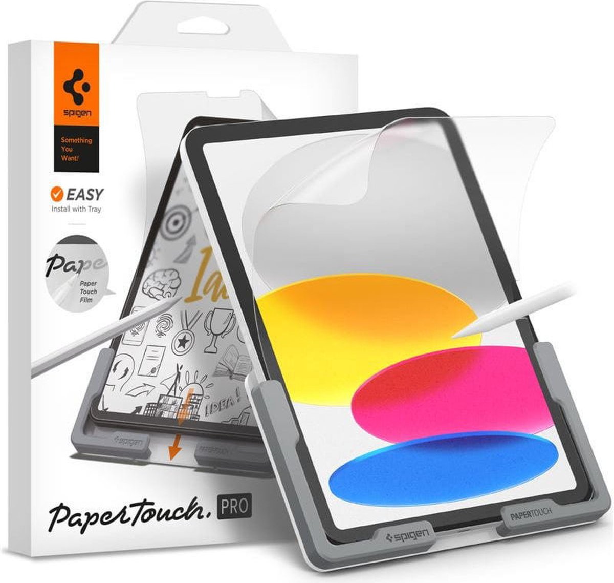 Spigen Paper Touch iPad 10.9 (2022) Screen Protector met Montageframe