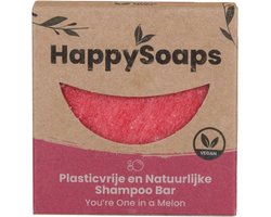 HappySoaps Shampoo Bar - You're One in a Melon - Krullen en Droog Haar - 100% Plasticvrij, Natuurlijk en Vegan - 70gr HappySoaps Shampoo Bar - You're One in a Melon - Krullen en Droog Haar - 100% Plasticvrij, Natuurlijk en Vegan - 70gr