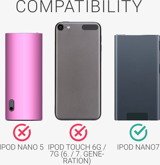 kwmobile Case geschikt voor Apple iPod Nano 7 - Silicone Backcover beschermhoes - Hoesje in groen / transparant - kwmobile