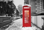 Fotobehang - Vlies Behang - Rode Telefooncel in Londen - 416 x 290 cm