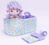 Sandra's Poppenkraam - Abby- paars - complete knuffelpop giftset - gratis met naam -