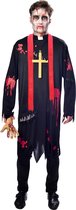 AMSCAN - Zwart met rood zombie priester kostuum voor mannen - L