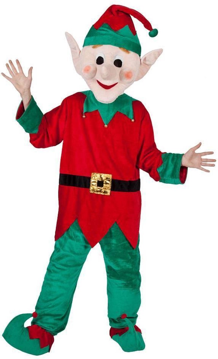Kerstelf pak mascotte