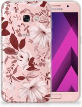 Coque Téléphone pour Samsung Galaxy A3 2017 Housse TPU Silicone Etui Fleurs Aquarelle