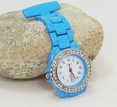 verpleegster horloge Strass- licht  blauw