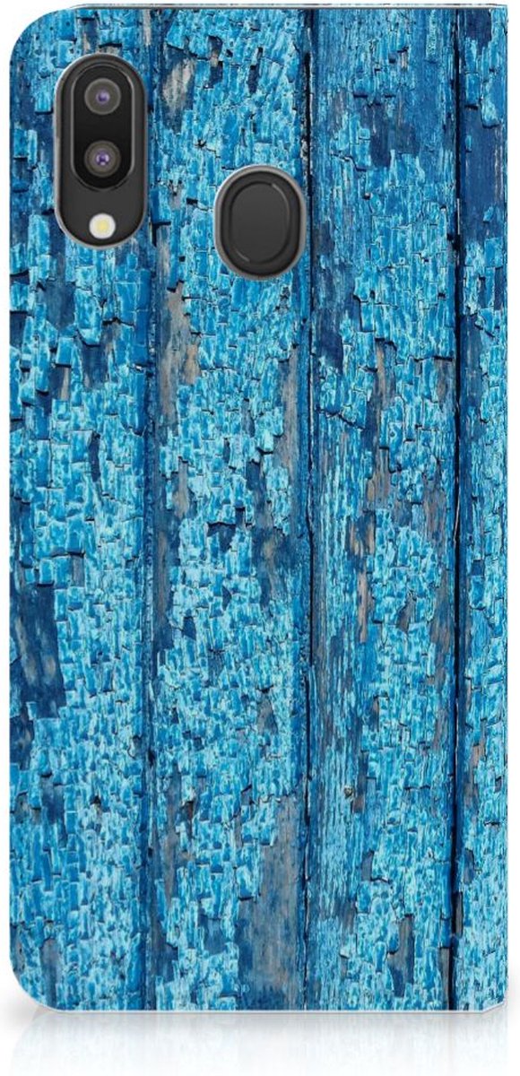 Samsung Galaxy M20 Book Wallet Case Wood Blue