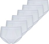 Beeren 6 stuks heren slips met gulp wit - Voordeelpack - L