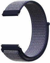 By Qubix 20mm - Sport Loop nylon bandje - Donkerblauw - Geschikt voor Huawei watch GT 2 (42mm) - Huawei watch GT 3 (42mm) - Huawei watch GT 3 Pro (43mm)