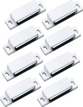 AMIG magneetsnapper/deurmagneet - 8 stuks - wit - 5.6 x 1.5 x 1.4 cm - 5 kg