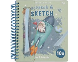 foto van Little Dutch kras- en tekenboek Scratch and Sketch Jim & Friends - Bambolino Toys