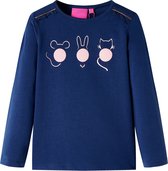 vidaXL-Kindershirt-met-lange-mouwen-dierenprint-92-marineblauw
