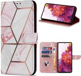 Samsung Galaxy S24 Hoesje - Solidenz Bookcase S24 - Telefoonhoesje S24 - S24 Case Met Pasjeshouder - Cover Hoes - Marmer