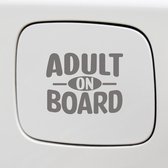 Bumpersticker - Adult On Board - 14x11 - Antraciet