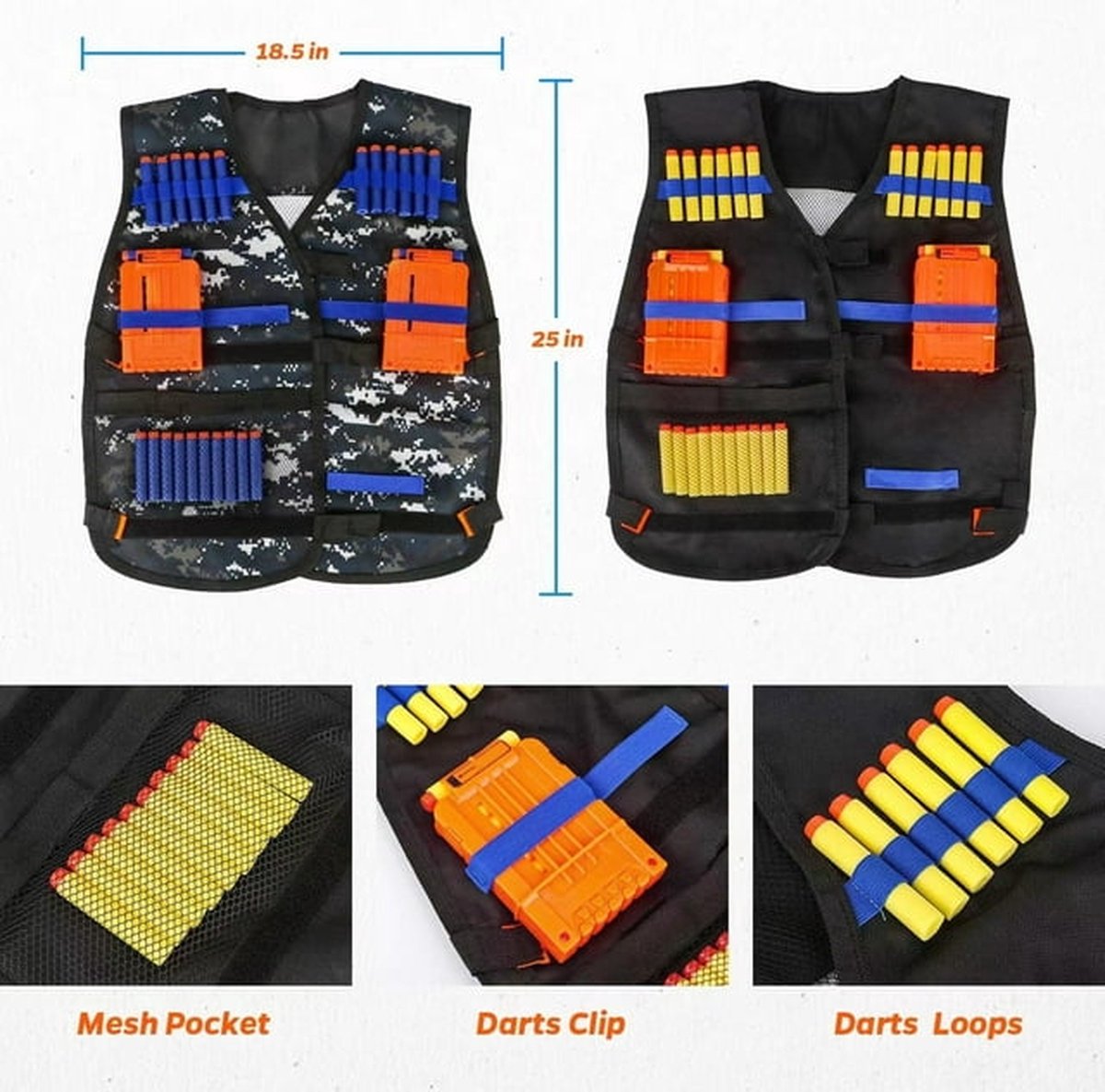 Kit Tactique Nerf LUUFAN - Gilet, Masque, Lunettes Et Fléchettes | Jeu Combat Enfants Garçons Filles