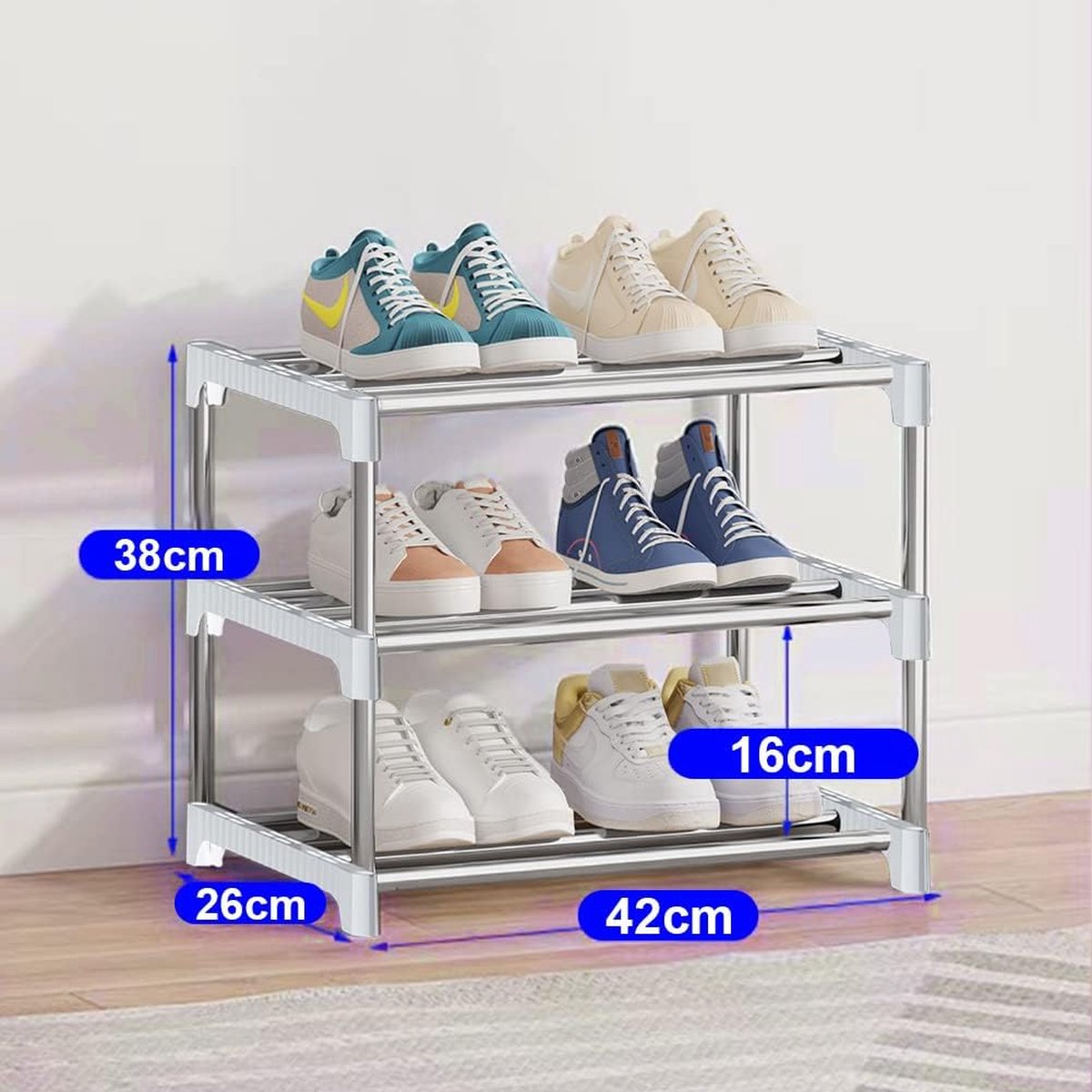 Smalle Schoenenrek, Slank Schoenenkast, Schoenenkastje voor de Gang, Met 3 Klapladen en Verstelbare Planken, Schoenenstandaard voor 30-40 Paar Schoenen, voor Gang, Entree (Color : Gray, Size : 80X24 Smalle Schoenenrek, Slank Schoenenkast, Schoenenkastje voor de Gang, Met 3 Klapladen en Verstelbare Planken, Schoenenstandaard voor 30-40 Paar Schoenen, voor Gang, Entree (Color : Gray, Size : 80X24