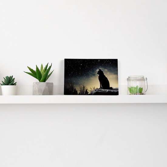 Artaza Peinture sur toile Chat Vintage dans la forêt – 30 x 20 – Klein – Photo sur toile – Impression sur toile