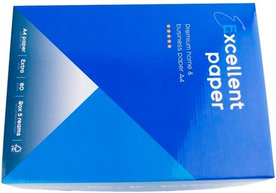 Excellent Papier A4 - 80 grammes - 1 boîte 5 paquets de 500 feuilles