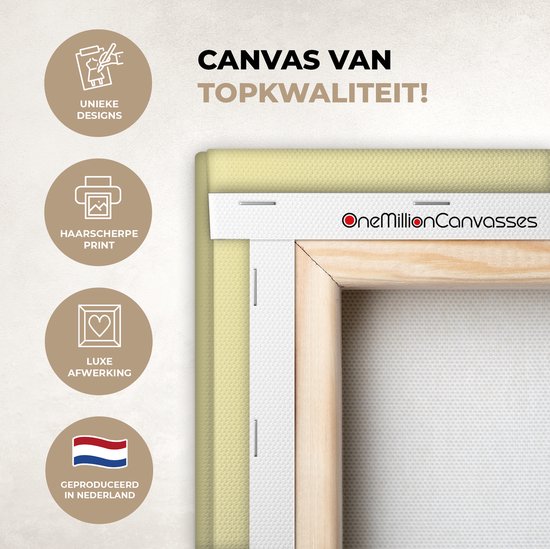 Tableau sur toile Été - Slippers - Jaune - 30x20 cm - Décoration murale