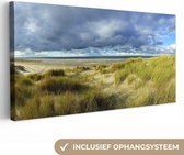Canvas Schilderij Noordzee - Vlieland - Duinen - 40x20 cm - Wanddecoratie