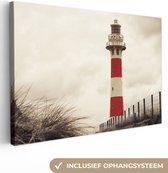Lighthouse sépia Canvas 80x60 cm - Tirage photo sur toile (Décoration murale salon / chambre)
