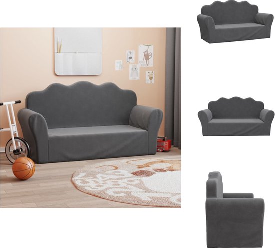 Vidaxl canapé-lit enfant 2 places gris clair étoiles peluche douce