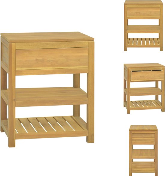 Badkamerkast 38x33x58 cm massief mangohout | -nl