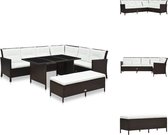 vidaXL Lounge set - bruin - L-vormige bank - 220 x 172 x 82 cm - PE rattan - Tuinset