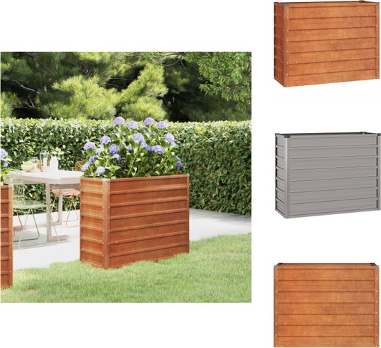 vidaXL Jardinière vidaXL Acier Corten Grijs 100 x 40 x 77 cm - Pot de fleur