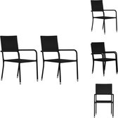 vidaXL Chaises de jardin en Poly - 51 x 60 x 87 cm - Zwart - Chaise de jardin