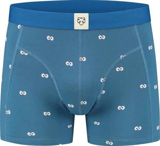 A-dam Googly Cookie Monster - Boxershort - Katoen - Onderbroek - Ondergoed - Heren - Blauw - M