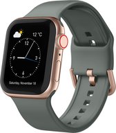 Siliconen bandje - geschikt voor Apple Watch series 1/2/3/4/5/6/7/8/9/SE/SE 2/Ultra/Ultra 2 met case size 42 mm / 44 mm / 45 mm / 49 mm - Olijfgroen