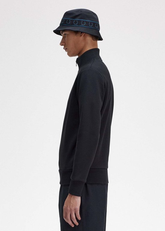 Fred Perry Embroidered half zip sweat - black