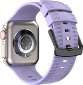 Siliconen bandje - geschikt voor Apple Watch Series 1/2/3/4/5/6/7/8/9/SE/SE 2 met case size 38 mm / 40 mm / 41 mm - lila