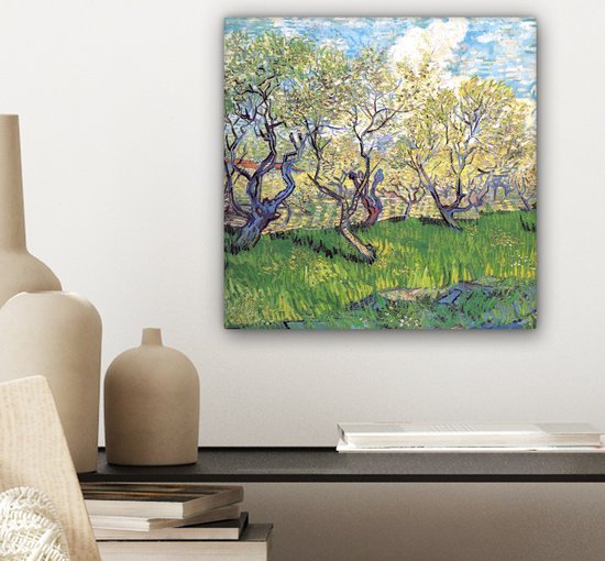 Tableau sur toile Verger avec pruniers en fleurs - Vincent van Gogh - 20x20 cm - Décoration murale