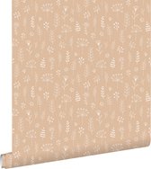 ESTAhome papier peint motif floral terre cuite claire - 139753 - 0,53 x 10,05 m