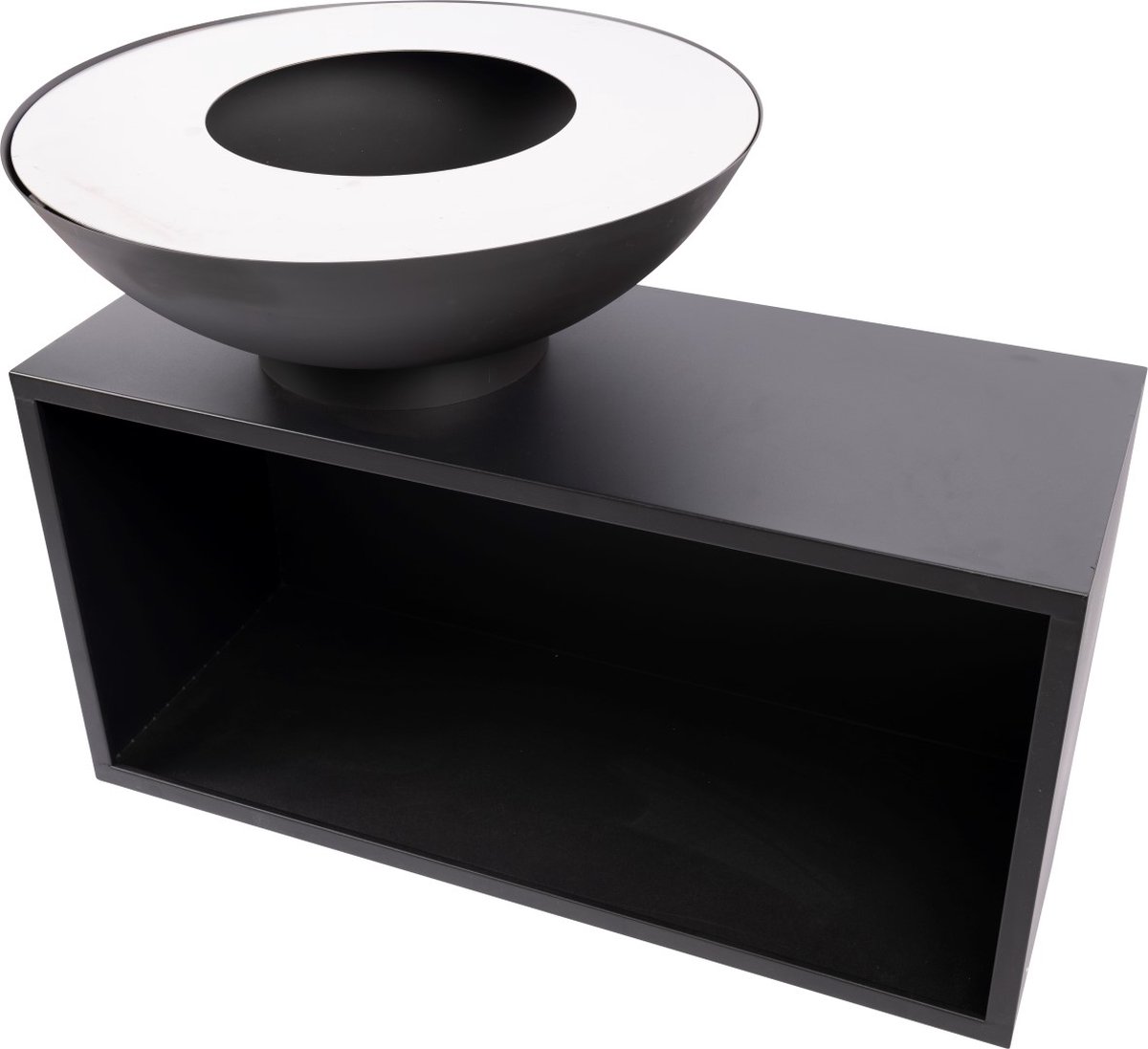 RedFire Onyx Fire Bowl BBQ with Log Store - Ø 80 cm - Black