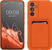 kwmobile telefoonhoesje geschikt voor Samsung Galaxy A54 5G - Hoesje met pasjeshouder - TPU case in oranje