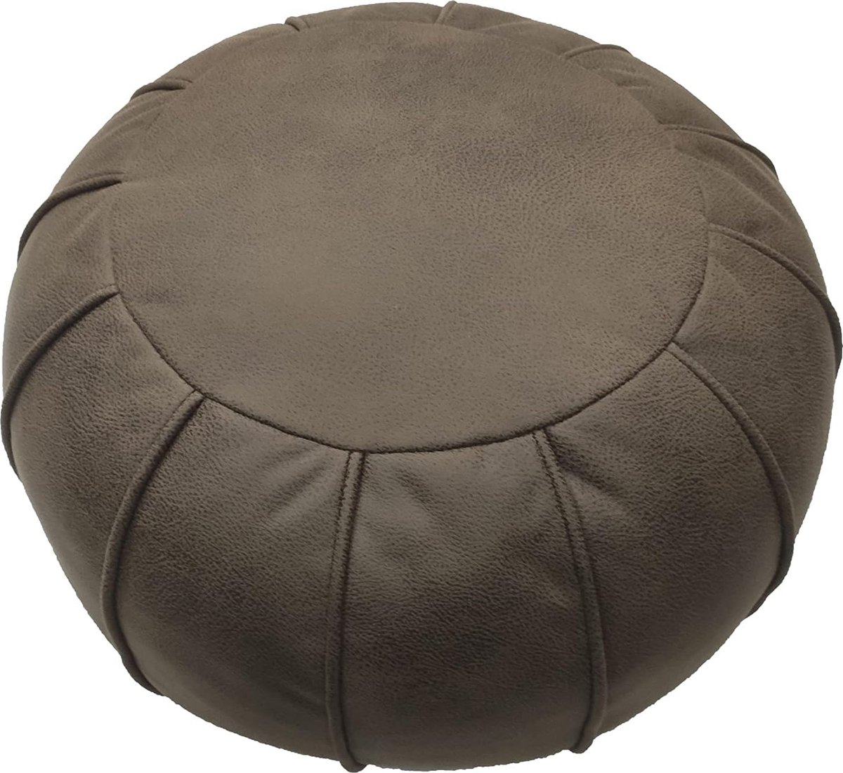 Pouf Rond fabriqué en Tissu Coton Gris Clair ave…