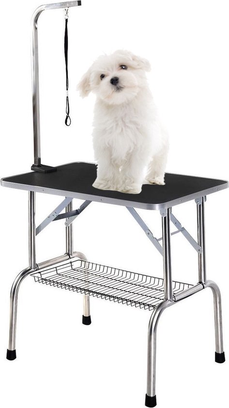 MaxxPet Trimtafel Voor Honden - Trimtafel met Aanlijnoptie - Opvouwbaar - 90 x 60 x 170 cm - Zwart