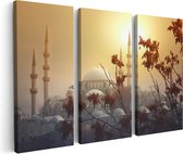 Artaza Peinture sur toile triptyque Mosquée Suleymaniye à Istanbul - 60 x 40 - Klein - Photo sur toile - Impression sur toile