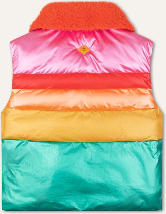 Color bodywarmer 31 Solid multicolor rainbow Pink: 176/16yr