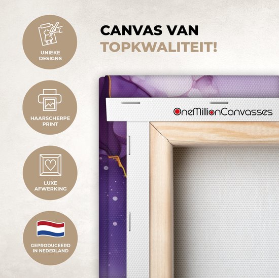 Peinture sur toile 120x90 cm - Marbre lilas violet - Accessoires de décoration de chambre - Peintures salon - Décoration murale chambre - Décoration murale cuisine - Toile murale intérieur - Décoration maison - Tableau abstrait