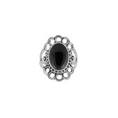 Jewelryz | Nubia | Ring 925 zilver met edelsteen onyx (zwart) | 17.00 mm / maat 53