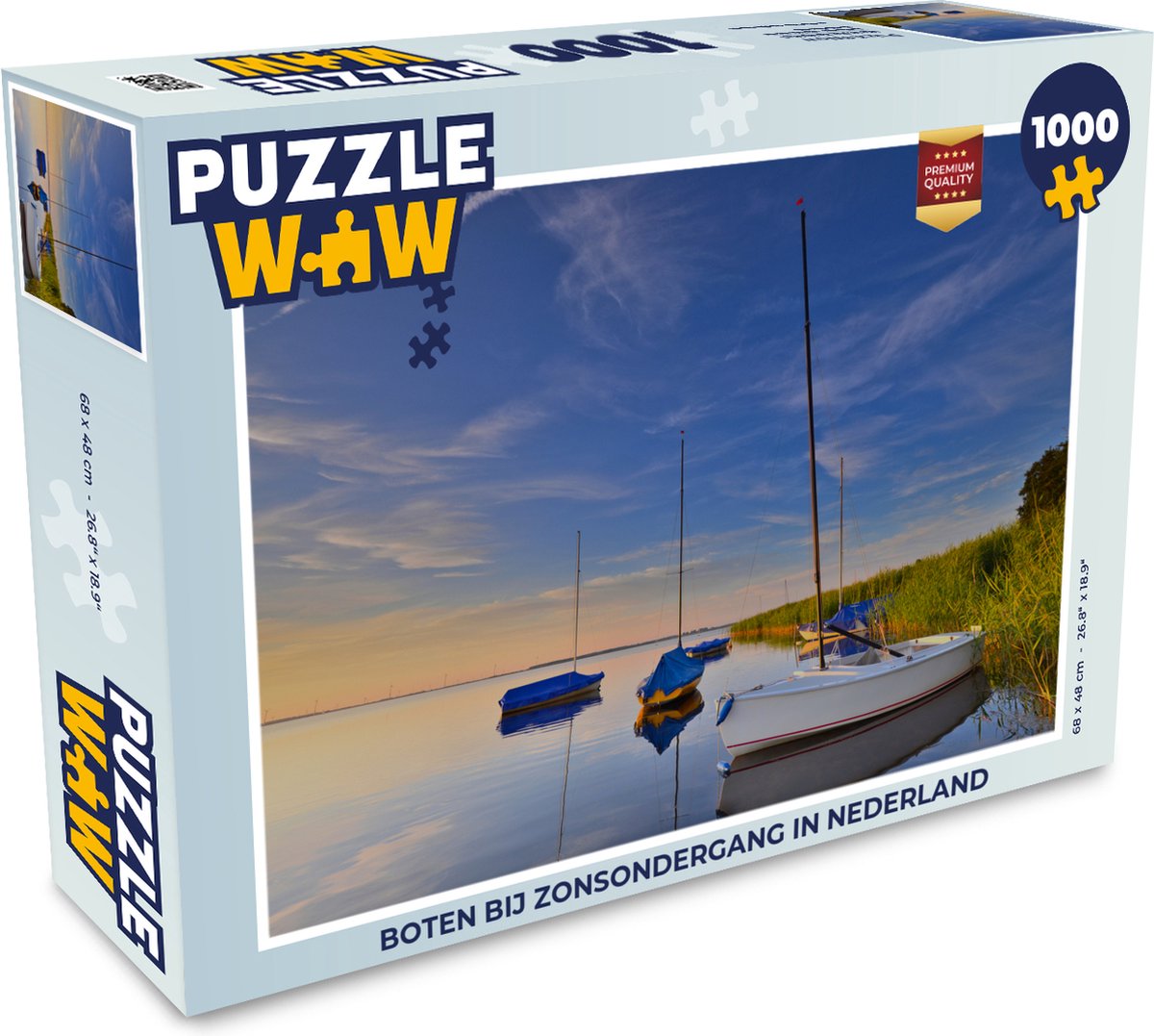 Puzzel Boten bij zonsondergang in Nederland - Legpuzzel - Puzzel 1000 stukjes volwassenen