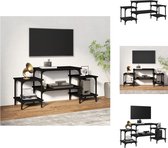 vidaXL TV-meubel zwart 117 x 35 x 52 cm - Duurzaam bewerkt hout - Voldoende opbergruimte - Kast