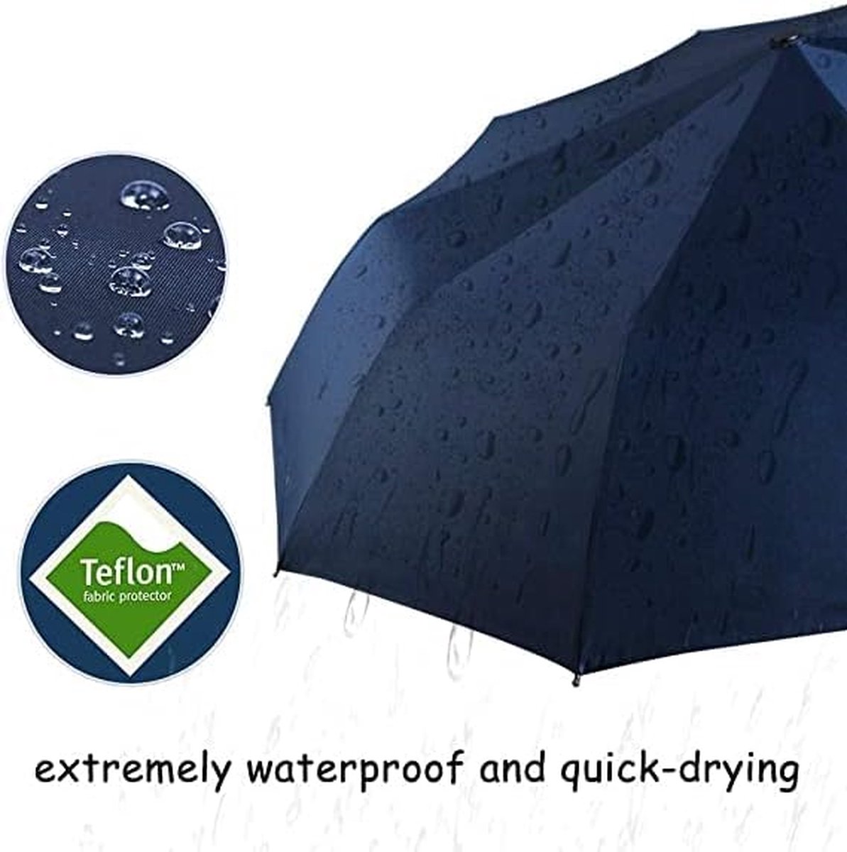 Paraplu Winddichte, Opvouwbare Paraplu Storm Automatische Parasol UV-bescherming Paraplu Waterbestendige Teflon Zakelijke Paraplu Windbestendige zon Regen Draagbaar Reisparaplu - Blauw — cadeau in Mode & Accessoires - foto 7