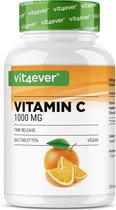 Vitamine C 1000mg - 365 tabletten per jaar - Tijdgebonden effect - Laboratoriumonderzoek - Vitamine C + Rozenbottelextract + Citrus Bioflavonoïden - Veganistisch - Hooggedoseerd | Vit4ever