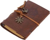 Vintage Lederen Notitieboek / Schetsboek / Schrijfmap / Notebook / 7 kleuren - Bruin - B6