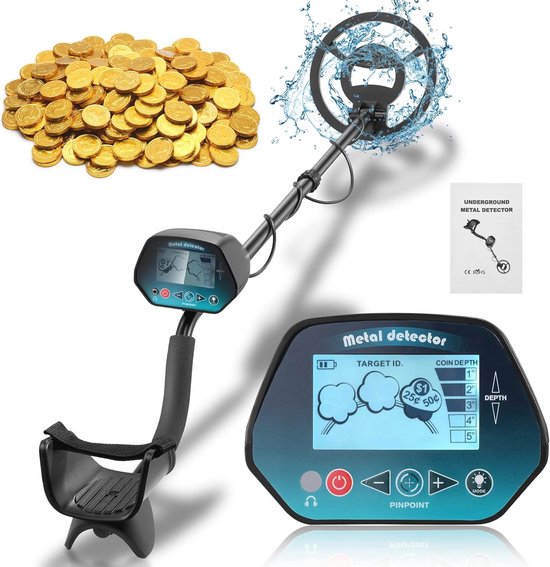 Metaaldetector voor kinderen, licht, met lcd-scherm en geluidsweergave, verstelbaar, hoge gevoeligheid, met zoekspoel, waterdicht, voor beginners Metaaldetector voor kinderen, licht, met lcd-scherm en geluidsweergave, verstelbaar, hoge gevoeligheid, met zoekspoel, waterdicht, voor beginners